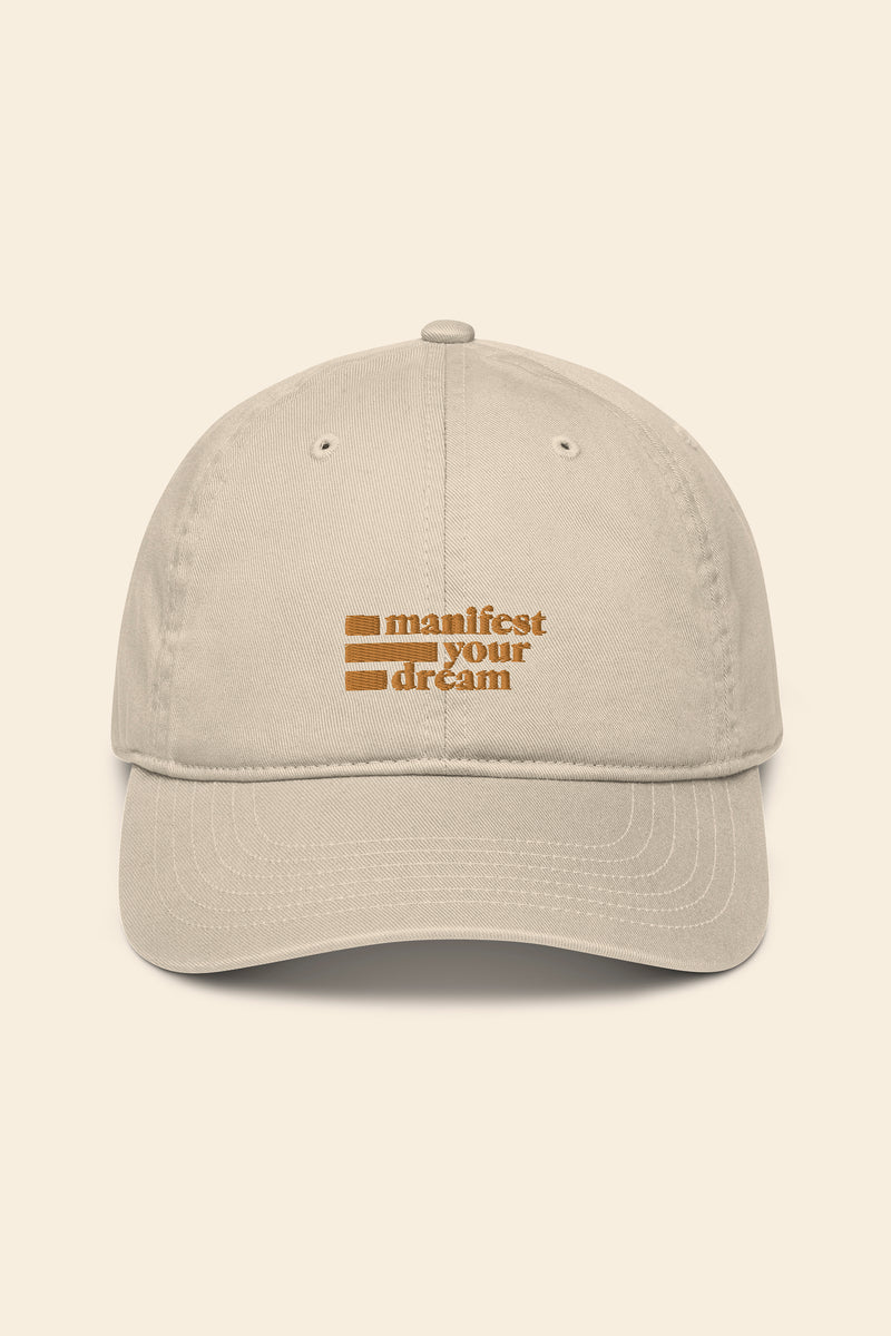 MANIFEST YOUR DREAM Cap ✸ Beige + Old Gold